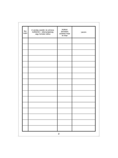 Pátria Nyomtatvány Vendégkönyv 48 oldalas 140x200 mm