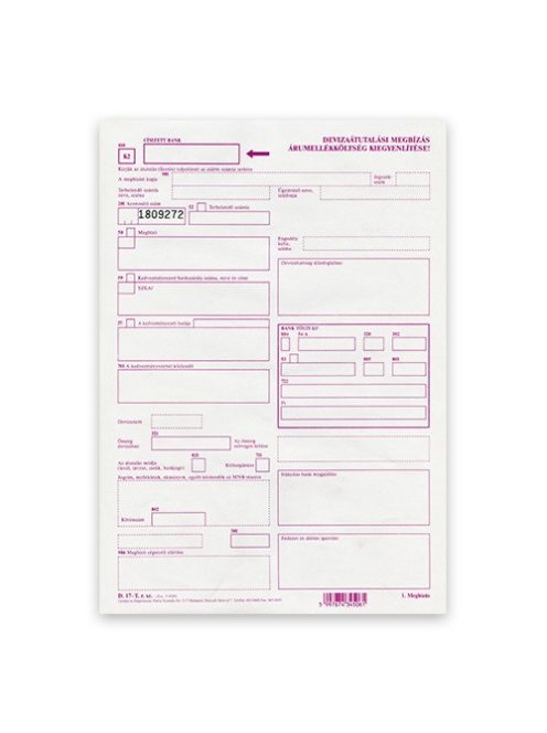Pátria Nyomtatvány Devizaátutalási megbízás árumellék költség kiegyenlítése K2