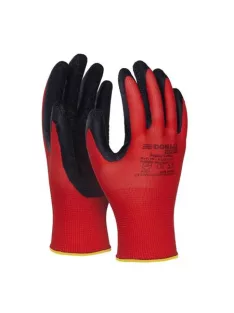   DONAU Védőkesztyű, latex, DONAU "Safety", 8/M méret, piros