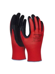   DONAU Védőkesztyű, latex, DONAU "Safety", 9/L méret, piros