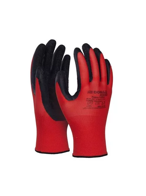 DONAU Védőkesztyű, latex, DONAU "Safety", 10/XL méret, piros