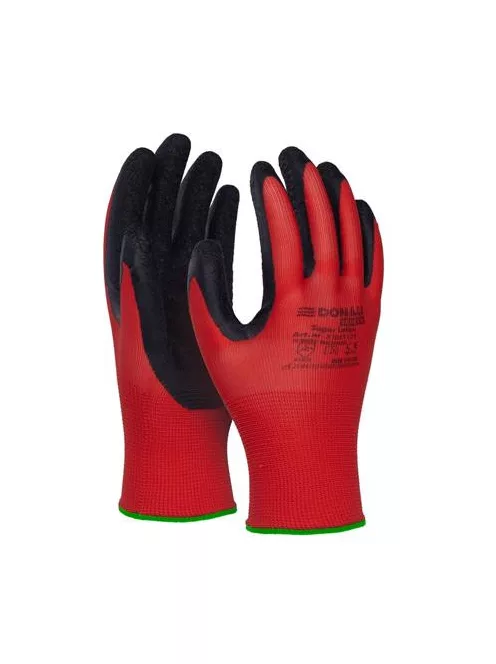 DONAU Védőkesztyű, latex, DONAU "Safety", 11/XXL méret, piros