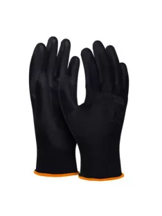   DONAU Szerelőkesztyű, PU, DONAU "Safety", 7/S méret, fekete