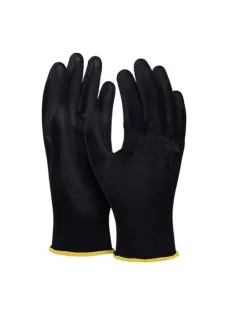   DONAU Szerelőkesztyű, PU, DONAU "Safety", 8/M méret, fekete