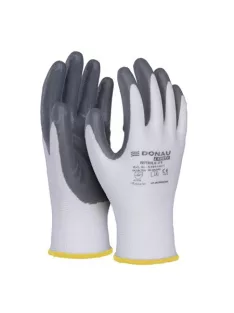   DONAU Szerelőkesztyű, nitril, DONAU "Safety 01", 8/M méret, szürke