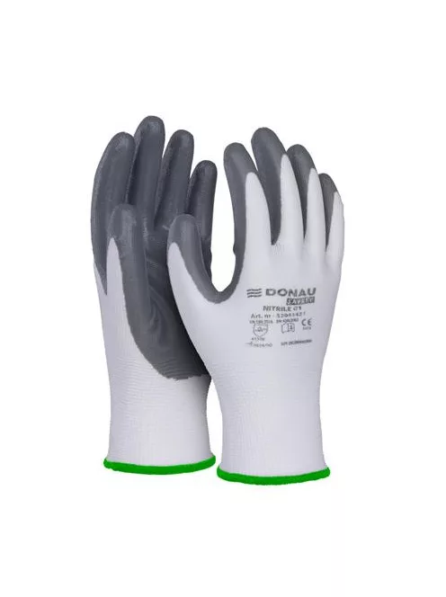 DONAU Szerelőkesztyű, nitril, DONAU "Safety 01",11/XXL méret, szürke