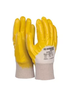   DONAU Szerelőkesztyű, nitril, DONAU "Safety 02", 10/XL méret, sárga