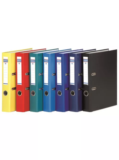 DONAU Iratrendező, 50 mm, A4, PP/karton, élvédő sínnel, DONAU "Master", piros