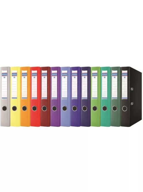 DONAU Iratrendező, 50 mm, A4, PP, élvédő sínnel, DONAU "Premium", citromsárga