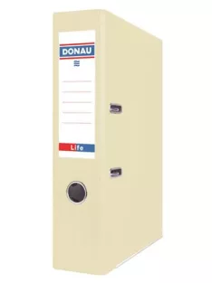   DONAU Iratrendező, 75 mm, A4, PP/karton, élvédő sínnel, DONAU "Life", pasztell sárga