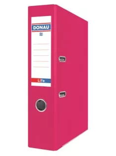   DONAU Iratrendező, 75 mm, A4, PP/karton, élvédő sínnel, DONAU "Life", neon rózsaszín