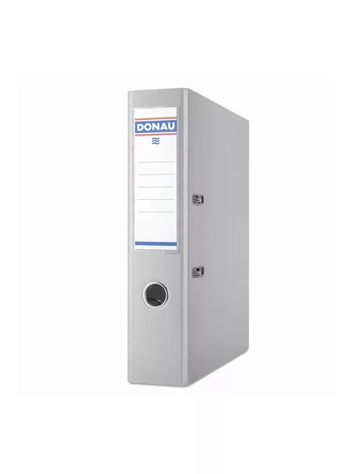 DONAU Iratrendező, 75 mm, A4, PP, élvédő sínnel, DONAU "Premium", szürke