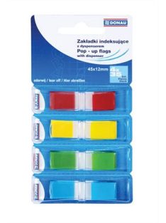  DONAU Jelölőcímke, műanyag, 4x35 lap, 12x45 mm, DONAU, vegyes szín