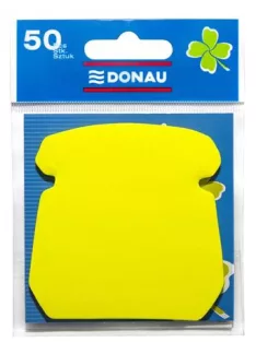   DONAU Öntapadó jegyzettömb, telefon alakú, 50 lap, DONAU, sárga