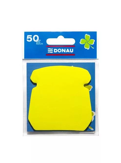 DONAU Öntapadó jegyzettömb, telefon alakú, 50 lap, DONAU, sárga