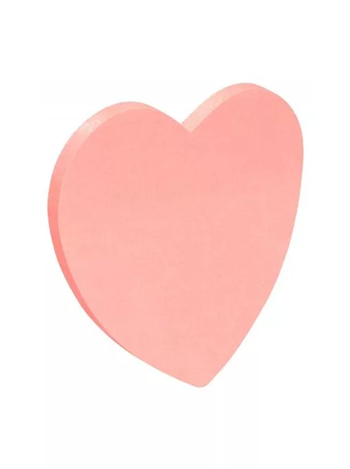DONAU Öntapadó jegyzettömb, szív alakú, 50 lap, DONAU, rózsaszín