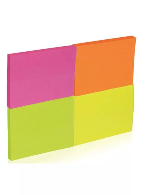 DONAU Öntapadó jegyzettömb, 38x51 mm, 4x50 lap, DONAU, vegyes szín