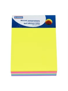   DONAU Öntapadó jegyzettömb, 101x76 mm, 7x40 lap, DONAU, vegyes szín