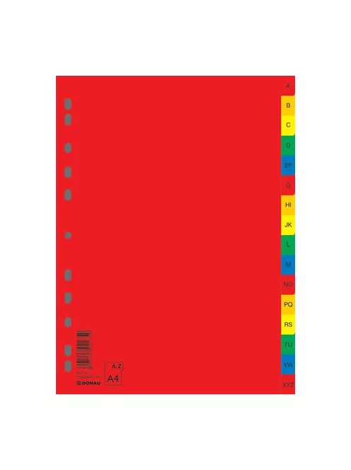 DONAU Regiszter, műanyag, A4, A-Z, DONAU, színes