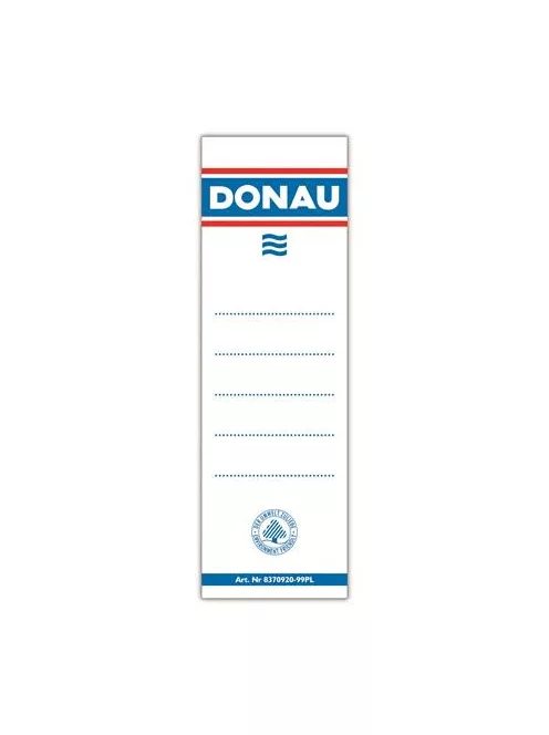 DONAU Cserecímke, iratrendezőhöz, öntapadó, 54x153 mm, DONAU, fehér