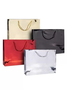   DONAU Ajándéktáska, zsinórfüles, 40x30x10 cm, DONAU "Home", vegyes metál színek