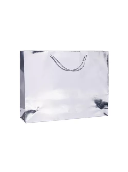 DONAU Ajándéktáska, zsinórfüles, 40x30x10 cm, DONAU "Home", vegyes metál színek