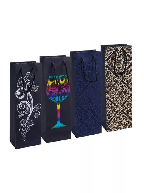 DONAU Italtartó tasak, zsinórfüles, 12x35,5x8 cm, DONAU "Home", vegyes minta