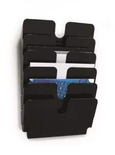   DURABLE Prospektustartó, fali, fekvő, A4, DURABLE "FLEXIPLUS 6", fekete