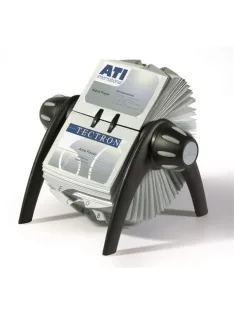   DURABLE Névjegykártyatartó, műanyag, 400 db-os, forgatható, fekvő, DURABLE, "VISIFIX®", fekete