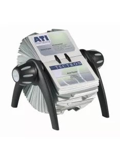   DURABLE Névjegykártyatartó, műanyag, 400 db-os, forgatható, fekvő, DURABLE, "VISIFIX®", fekete
