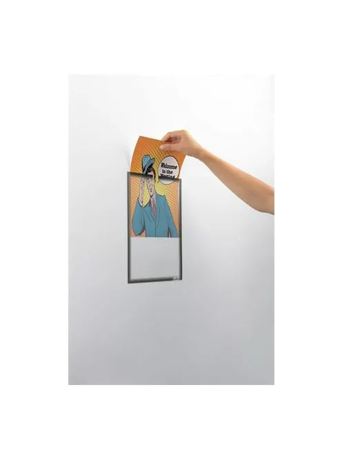 DURABLE Dokumentumtartó, A4, mágneses, DURABLE, szürke