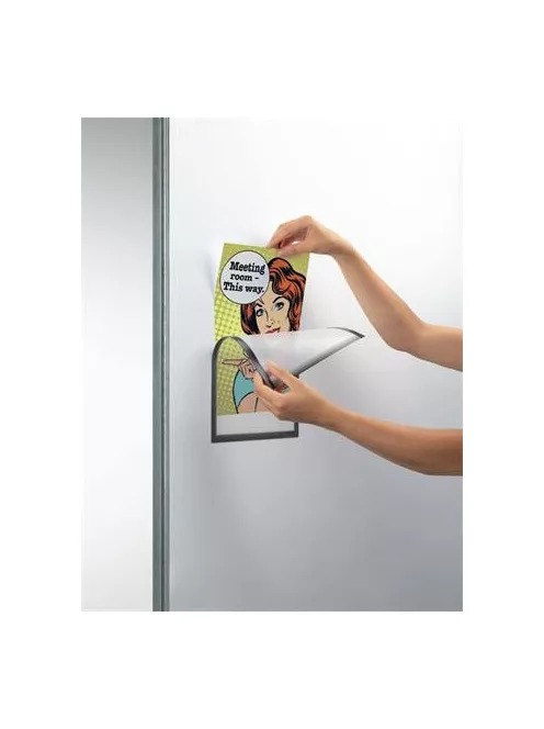 DURABLE Dokumentumtartó, A4, mágneses, DURABLE, szürke