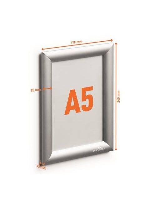 DURABLE Posztertábla, fali, A5, alumínium keret, DURABLE
