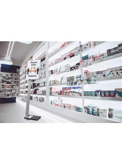 DURABLE Padlóállvány, A3, DURABLE "INFO SIGN", ezüst