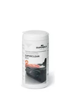   DURABLE Tisztítókendő, műanyag felületre, 100 db, DURABLE "SUPERCLEAN BOX 100"