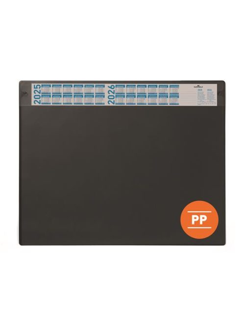 DURABLE Könyökalátét, 650x480 mm, éves naptárral, DURABLE, fekete