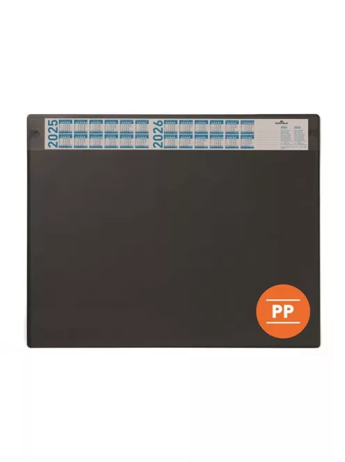 DURABLE Könyökalátét, 650x480 mm, éves naptárral, DURABLE, fekete