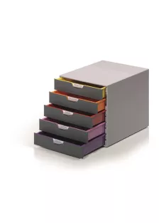   DURABLE Irattároló, műanyag, 5 fiókos, DURABLE "VARICOLOR® 5", szürke