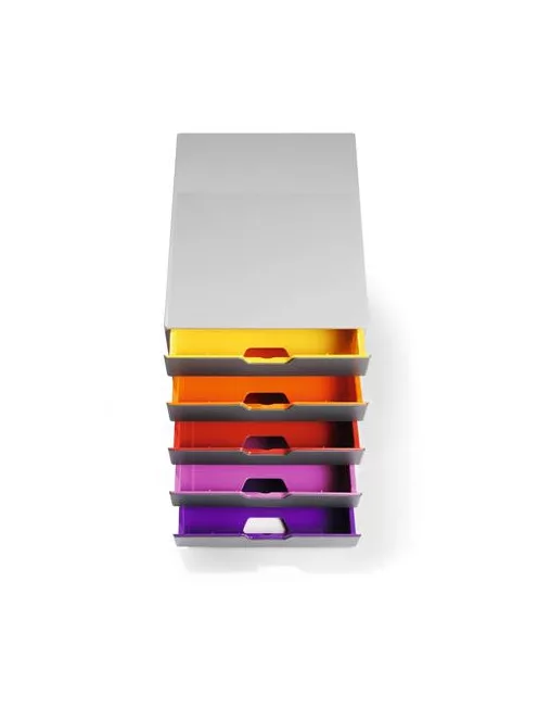 DURABLE Irattároló, műanyag, 5 fiókos, DURABLE "VARICOLOR® 5", szürke