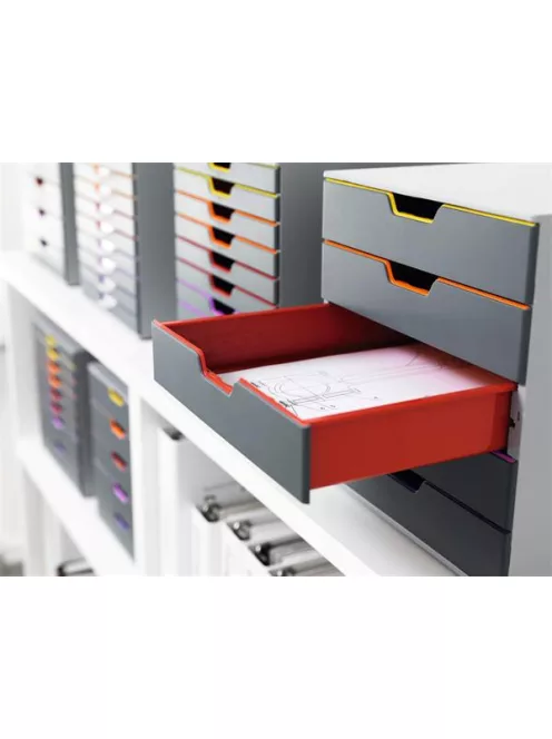 DURABLE Irattároló, műanyag, 5 fiókos, DURABLE "VARICOLOR® 5", szürke