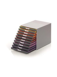   DURABLE Irattároló, műanyag, 10 fiókos, DURABLE "VARICOLOR® 10", szürke