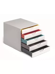   DURABLE Irattároló, műanyag, 5 fiókos, DURABLE "VARICOLOR® 5", fehér