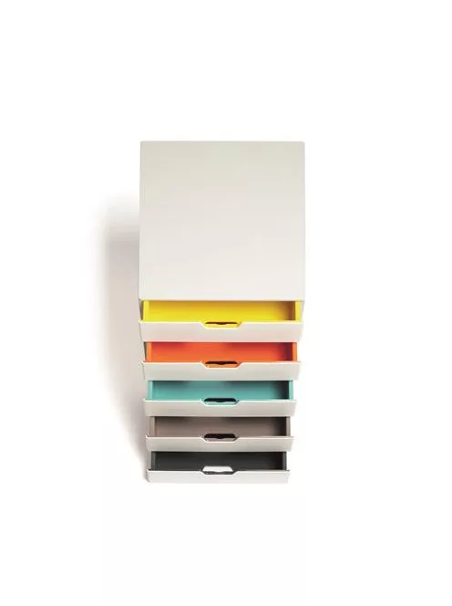 DURABLE Irattároló, műanyag, 5 fiókos, DURABLE "VARICOLOR® 5", fehér