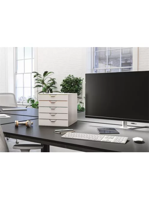 DURABLE Irattároló, műanyag, 5 fiókos, DURABLE "VARICOLOR® 5", fehér