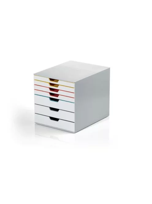 DURABLE Irattároló, műanyag, 7 fiókos, DURABLE " VARICOLOR® MIX 7", színes