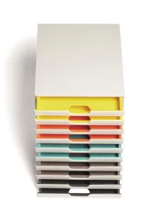   DURABLE Irattároló, műanyag, 10 fiókos, DURABLE "VARICOLOR® 10", fehér