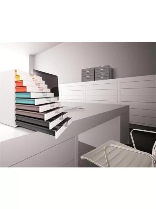DURABLE Irattároló, műanyag, 10 fiókos, DURABLE "VARICOLOR® 10", fehér
