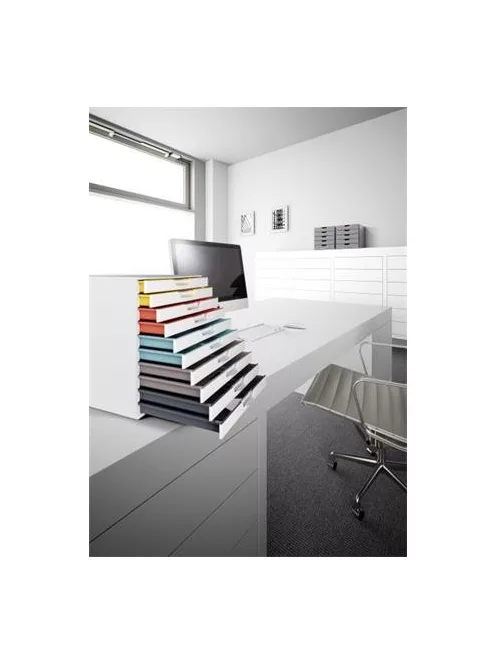 DURABLE Irattároló, műanyag, 10 fiókos, DURABLE "VARICOLOR® 10", fehér