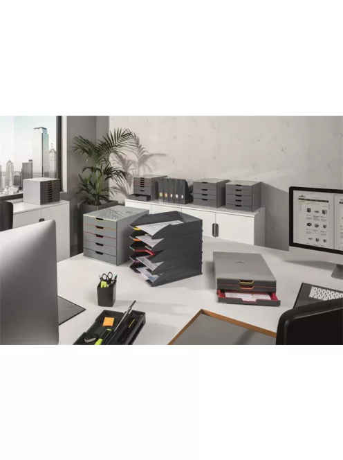 DURABLE Irattálca szett, műanyag, 5 részes, DURABLE "VARICOLOR MIX"