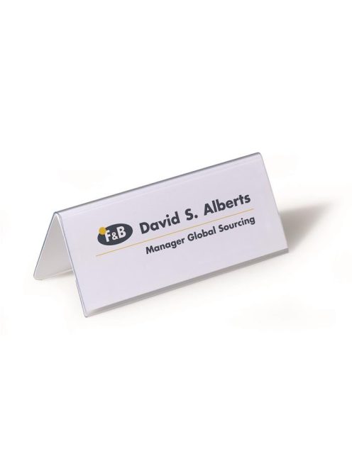 DURABLE Névtábla tartó, asztali, 61/122x150 mm, DURABLE